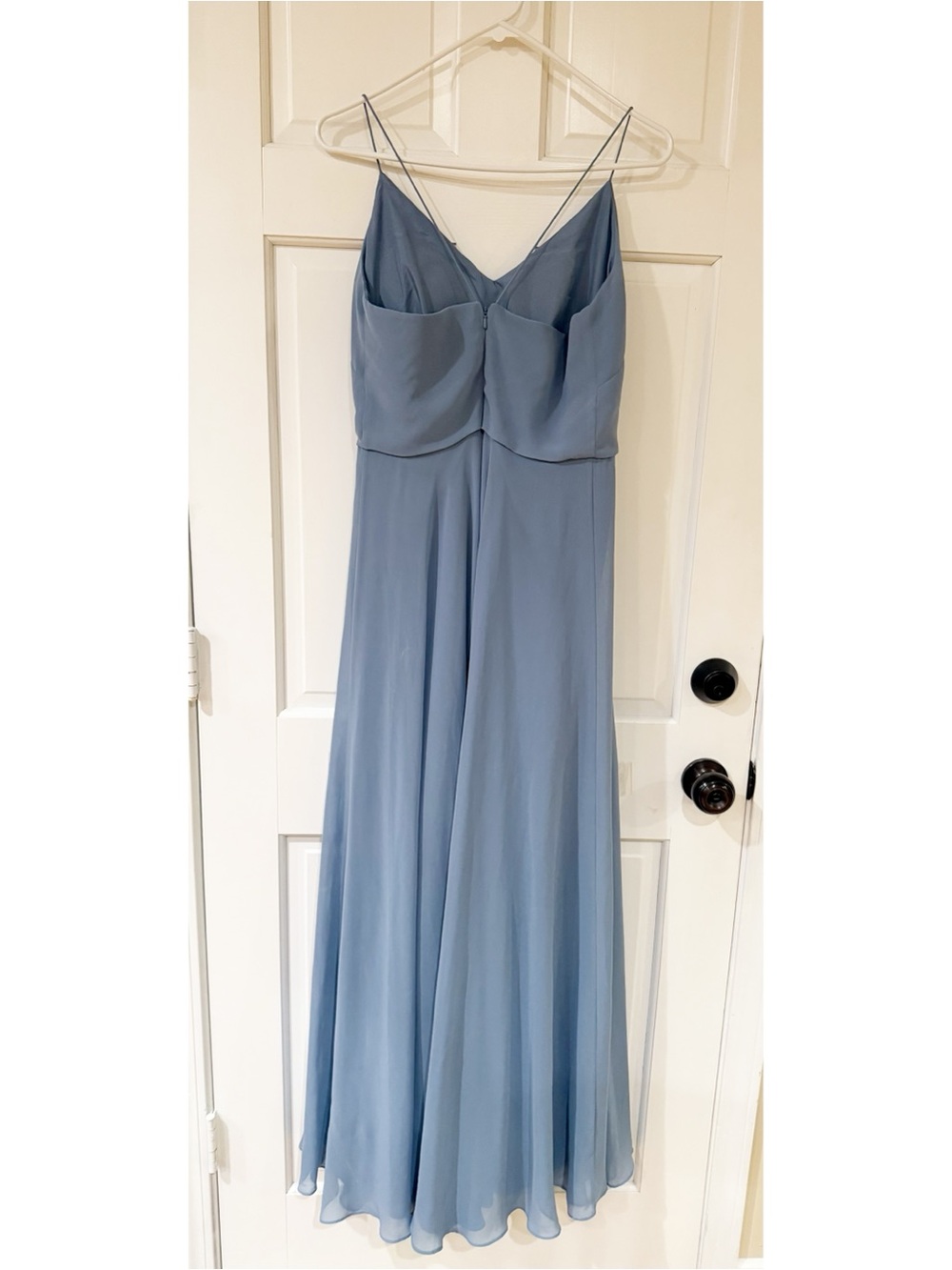 Jenny Yoo Collection Inesse Chiffon Gown | Dusty Blue | Size 10 - Picture 5 of 8